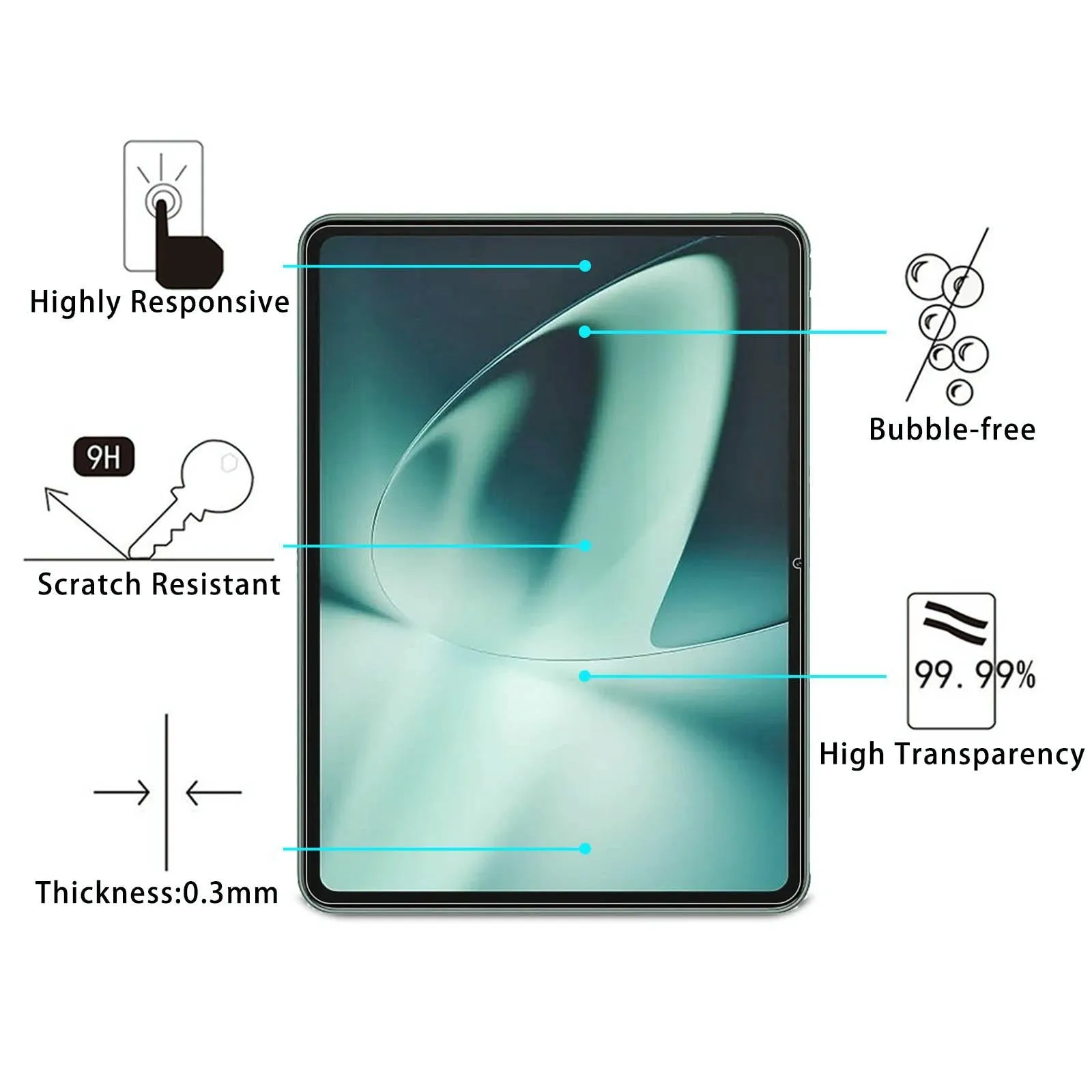 11.6 Oneplus Pad Tempered Glass Film - 25Pcs 0.3Mm 9H Explosion-Proof
