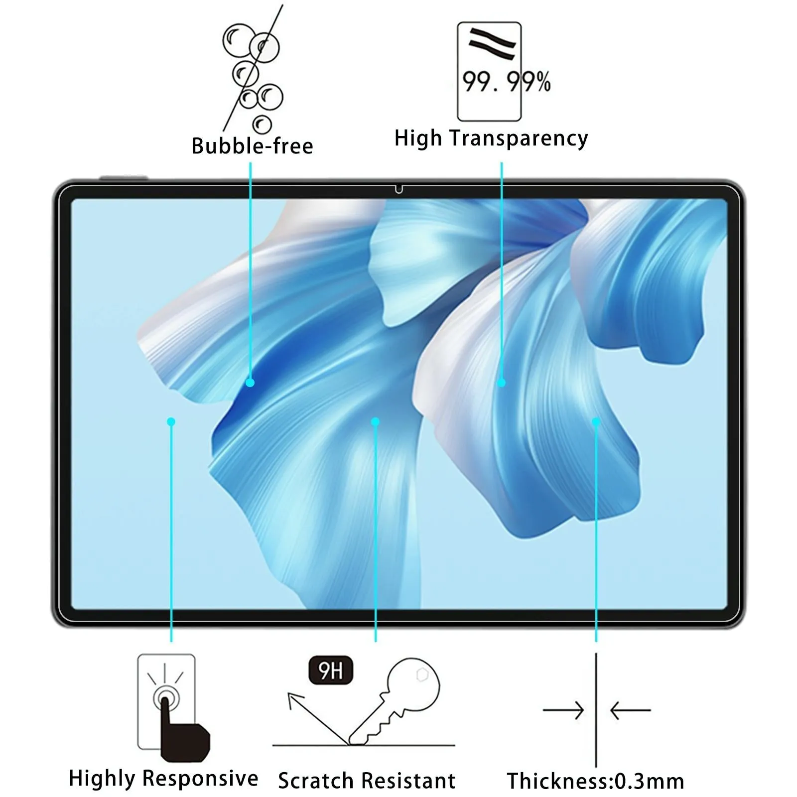 2-pack Tempered Glass Film for Huawei Matebook e Go - 9h 0.3mm Thickness