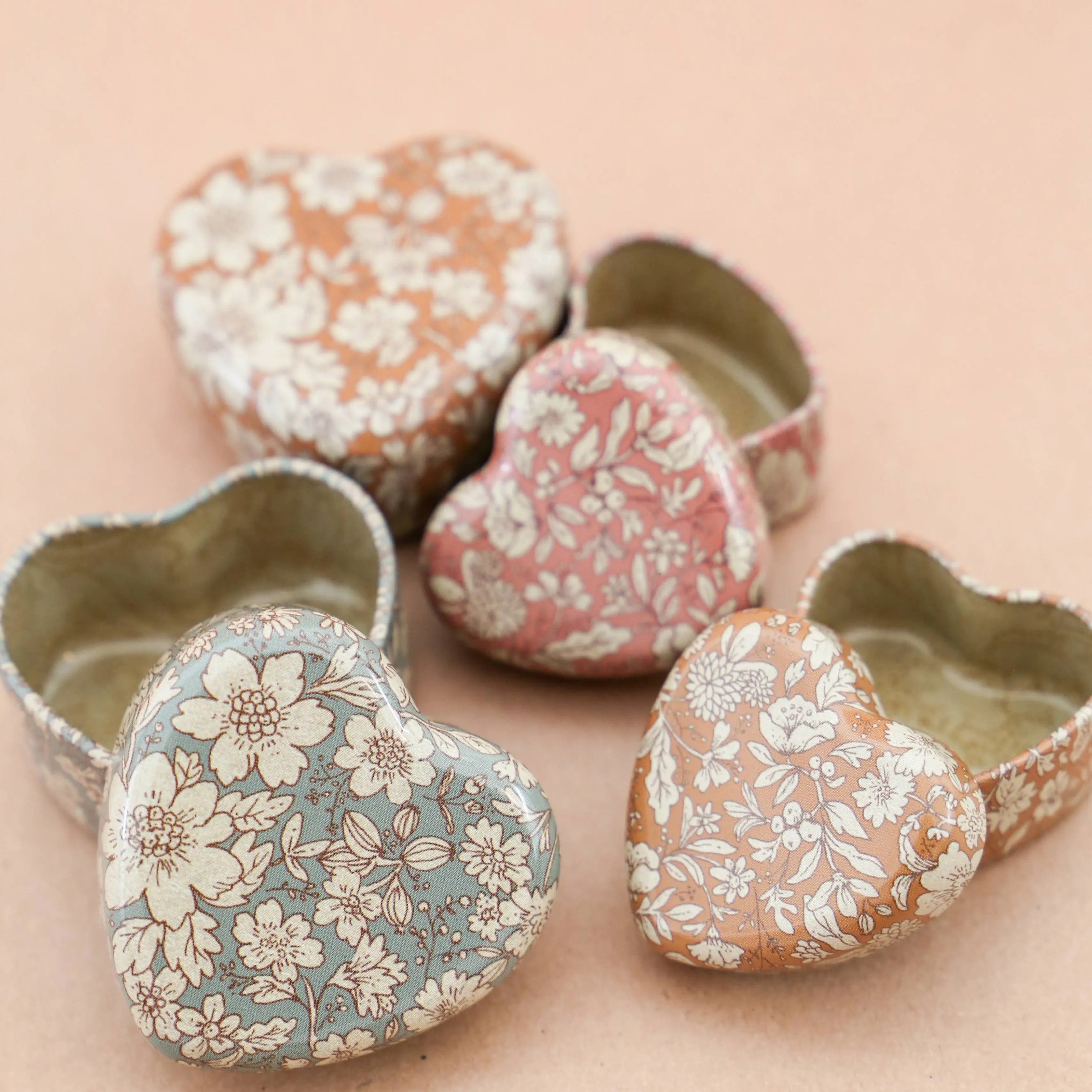 2024 Maileg Blue Blossom Metal Heart Box | 2 Piece Set