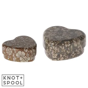 2024 Maileg Blue Blossom Metal Heart Box | 2 Piece Set