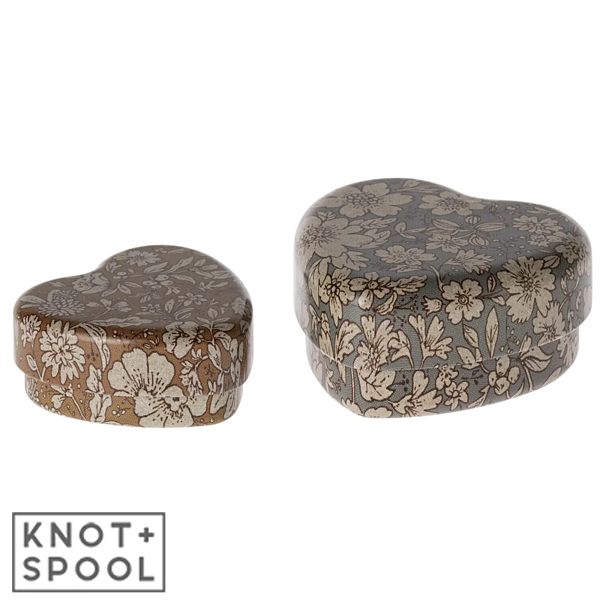 2024 Maileg Blue Blossom Metal Heart Box | 2 Piece Set