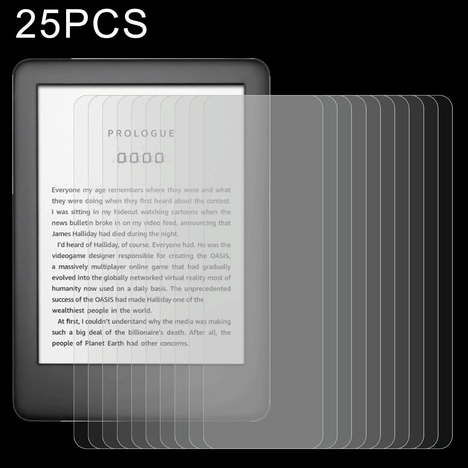 25-Pack Tempered Glass Film For Amazon Kindle 2019 - 9H 2.5D Explosion-Proof
