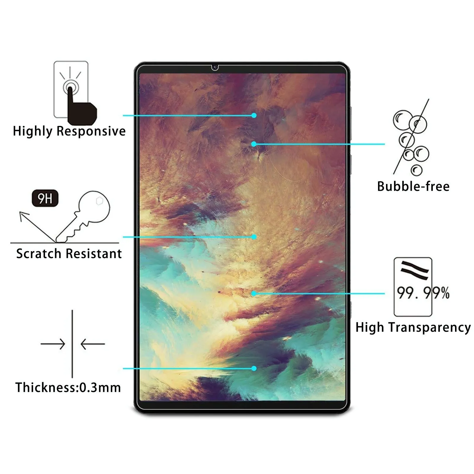 25-Pack Tempered Glass Film For Lenovo Legion Y700 Tablet - 9H 2.5D Explosion-Proof