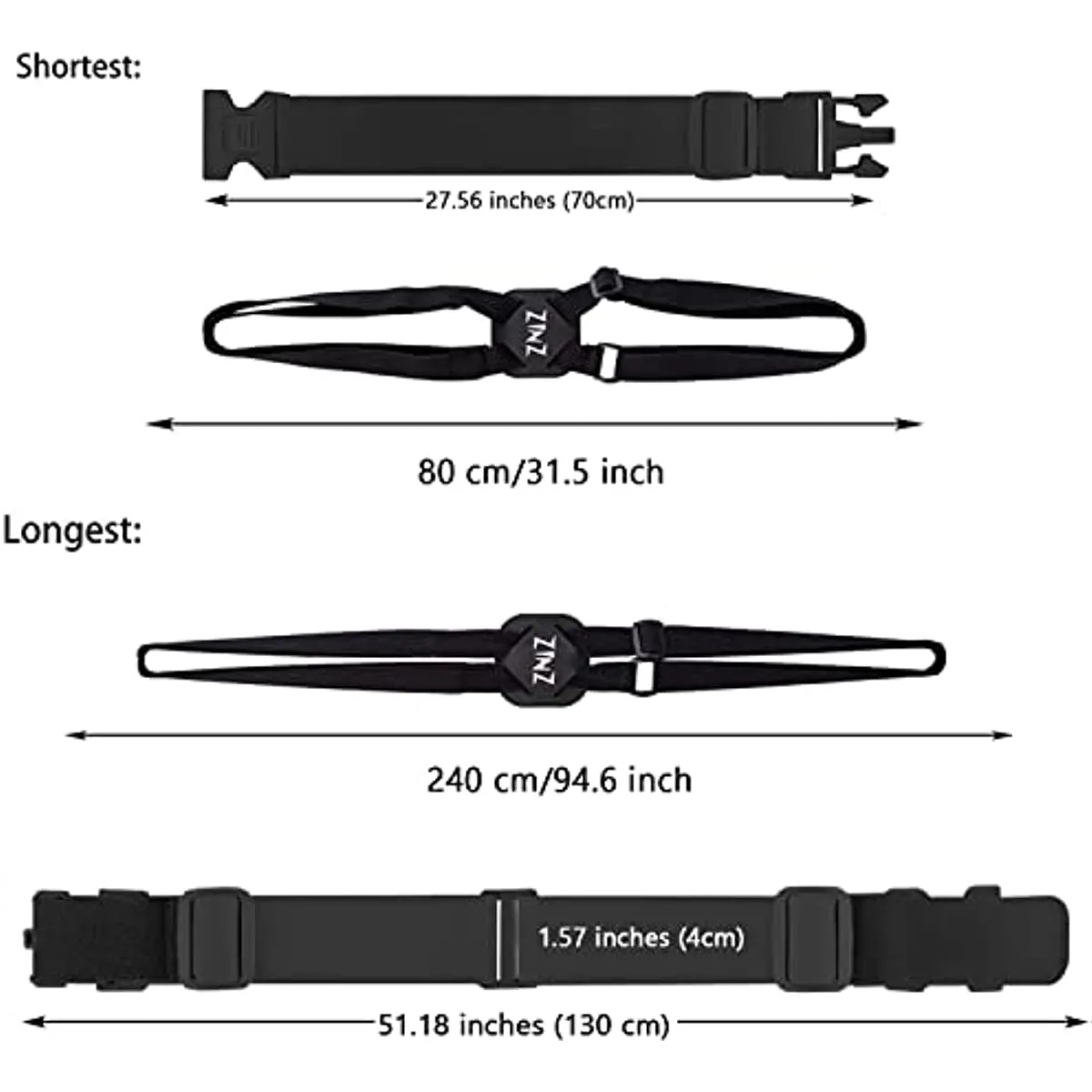 3 PCS High Elastic Luggage Straps Suitcase Belt with Lock-Buckles and Heavy Duty Bag Bungees Travel Accessories