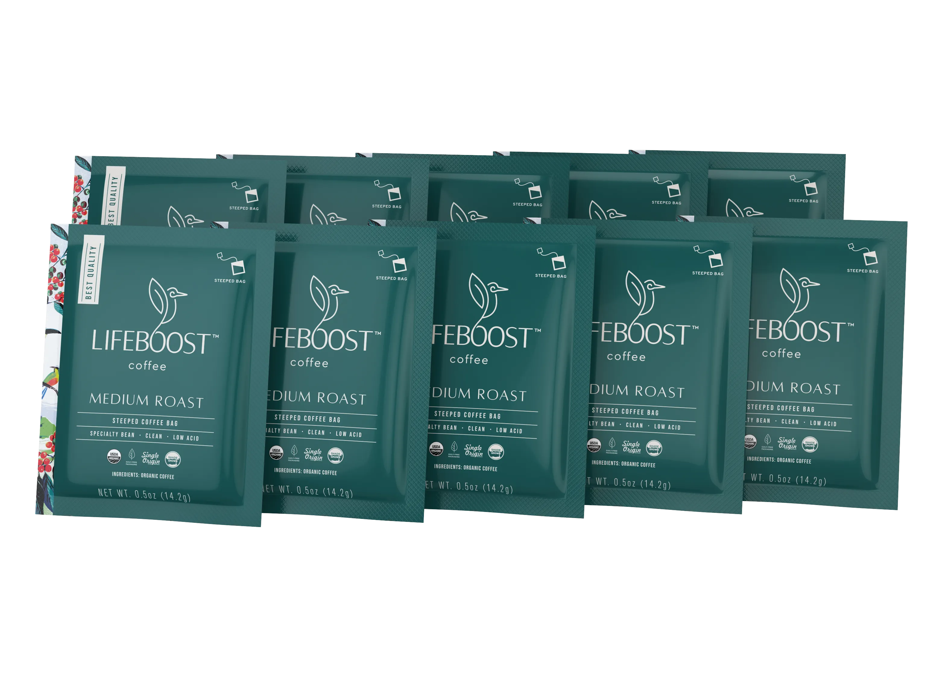 6x Medium Roast Lifeboost Go Bags -10 bags
