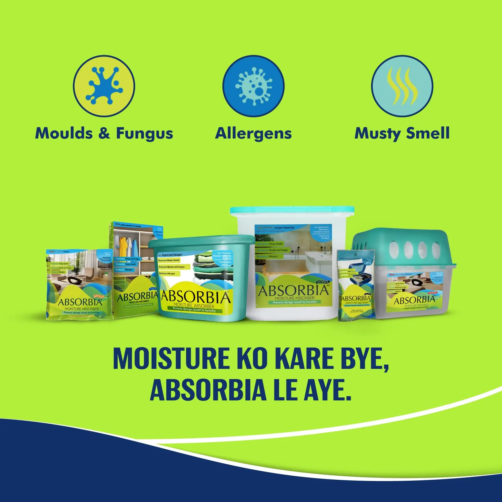 Absorbia Moisture Absorber | Absorbia Classic - Season Pack of 6 (600ml| Absorbia Moisture Absorber | Absorbia Sachet - Pack of 3 (200ml Each)| Dehumidifier for Wardrobe, Shoe racks,Cupboards & Closets…