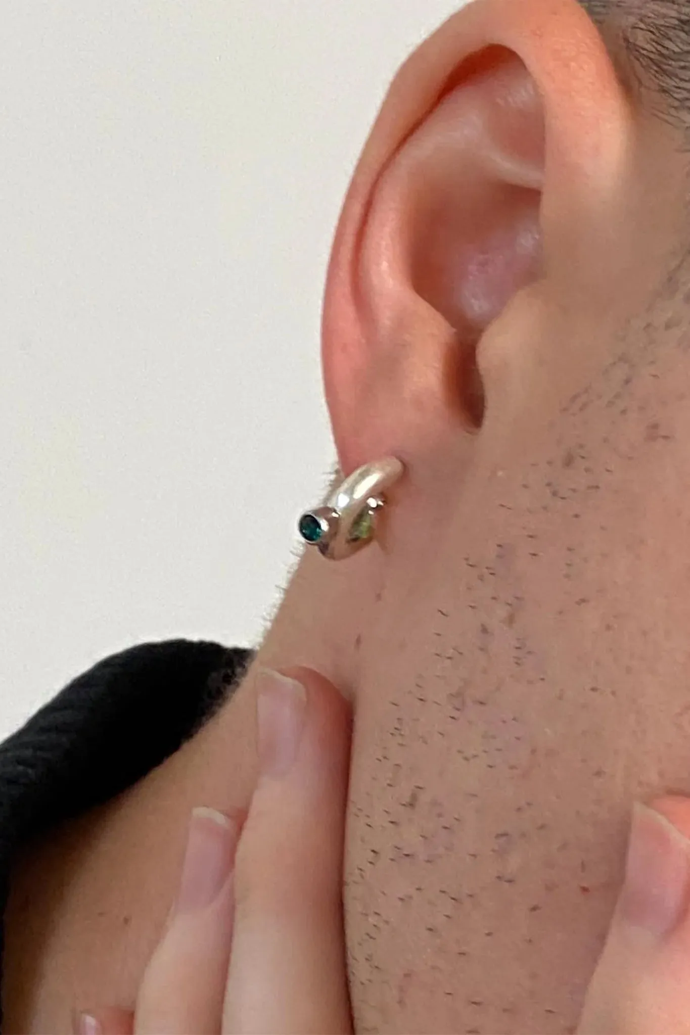 Baby Earring Earring Stud | Silver/Emerald