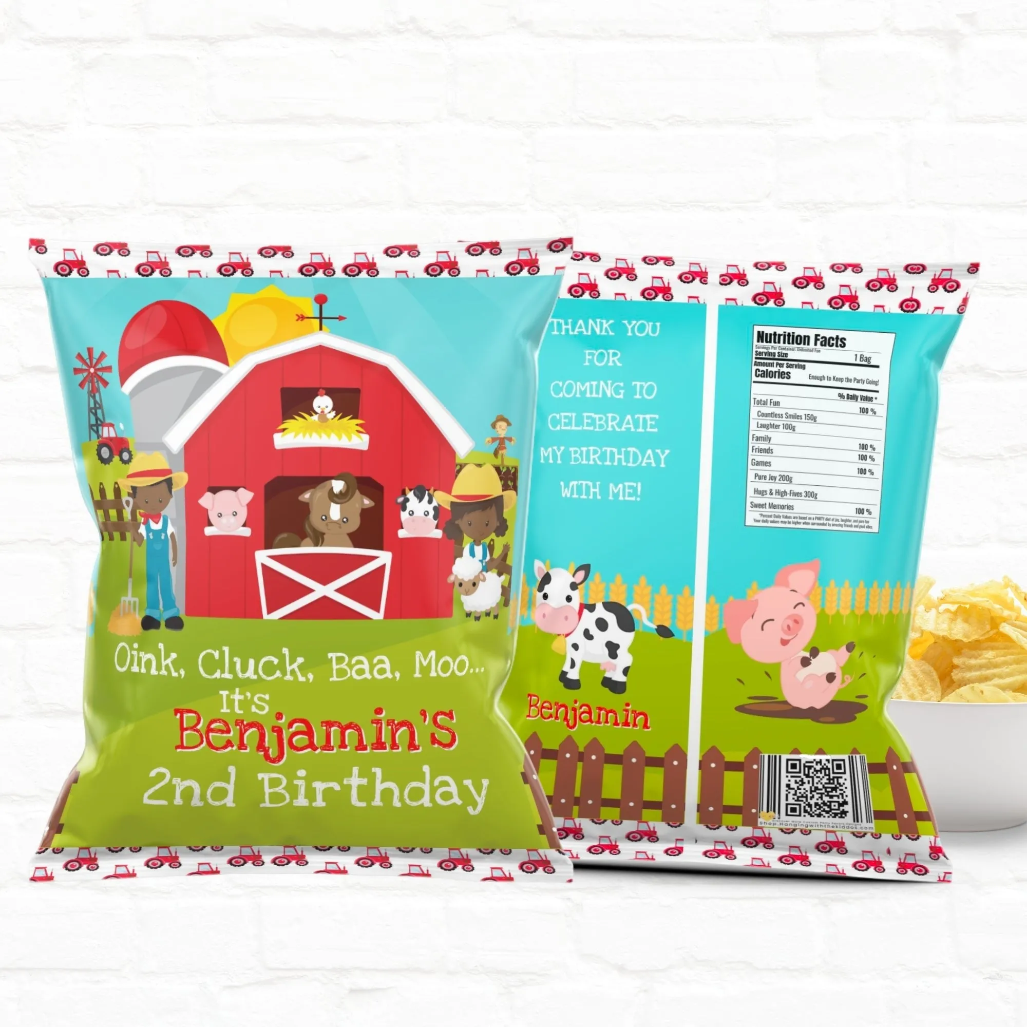 Barnyard Farm Birthday Custom Party Favor Treat Bags|02