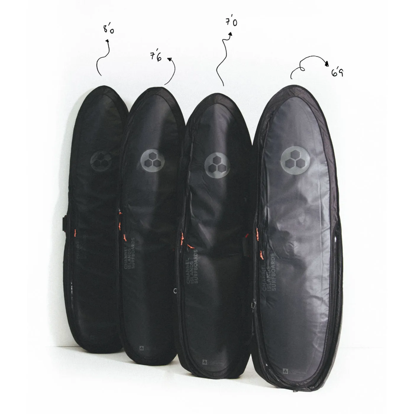 Channel Islands Board Cover - SINGLE/DOUBLE TRAVELER HYBRID BAG BLACK