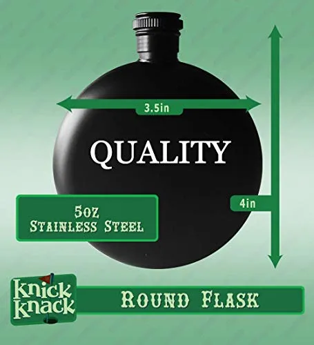 #chatelet - 5oz Round Hashtag Drinking Alcohol Flask, Matte Black