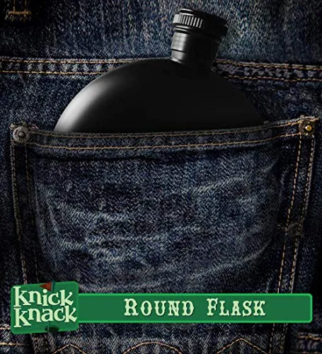 #chatelet - 5oz Round Hashtag Drinking Alcohol Flask, Matte Black