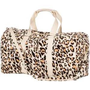 CREAM LEOPARD FAUX FUR WEEKENDER BAG