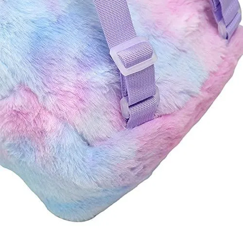 Cute Plush Unicorn Backpack Furry Bookbag for Kids