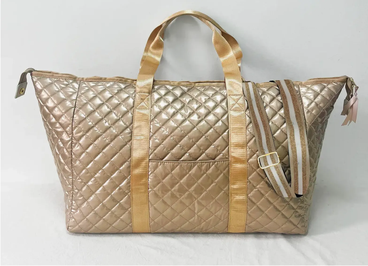 Diamond Pattern Weekender Bag