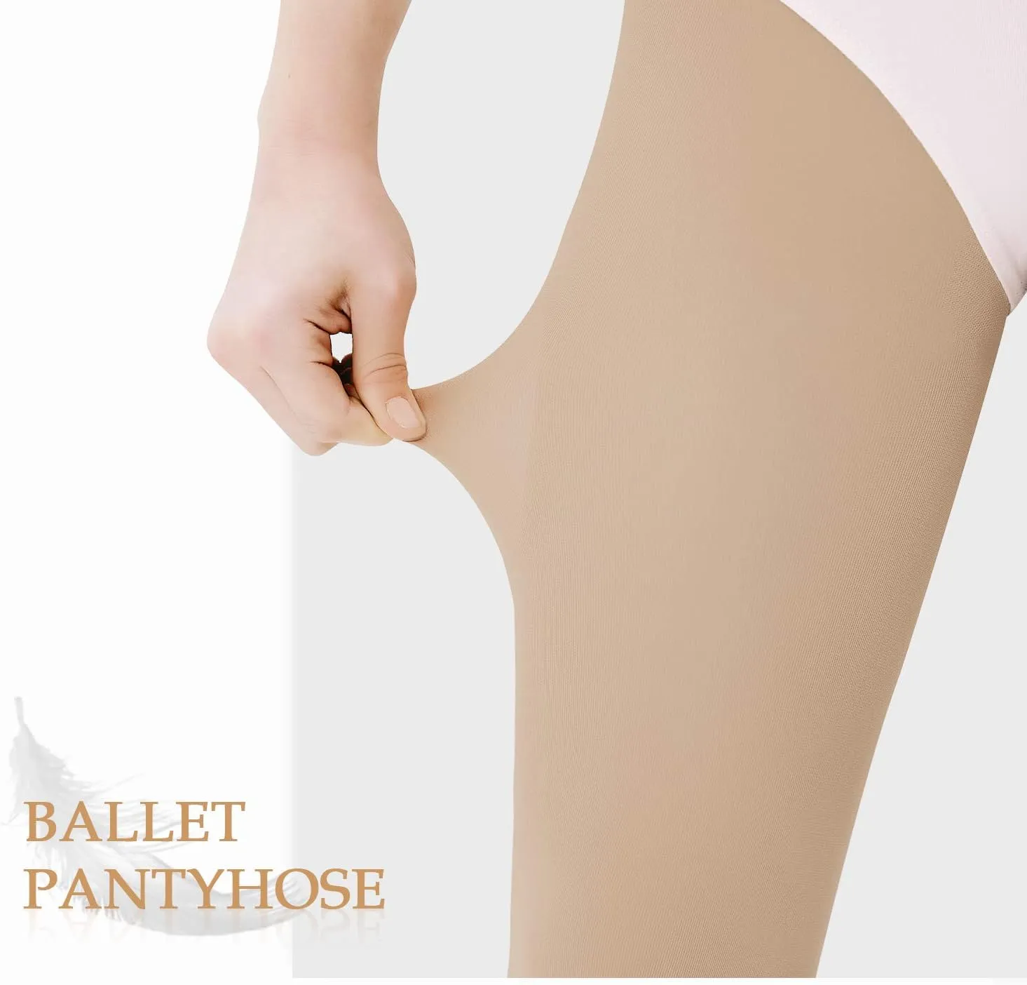 HETH Ballet Tights for Girls - Ultra Soft Dance Tights Convertible Tight