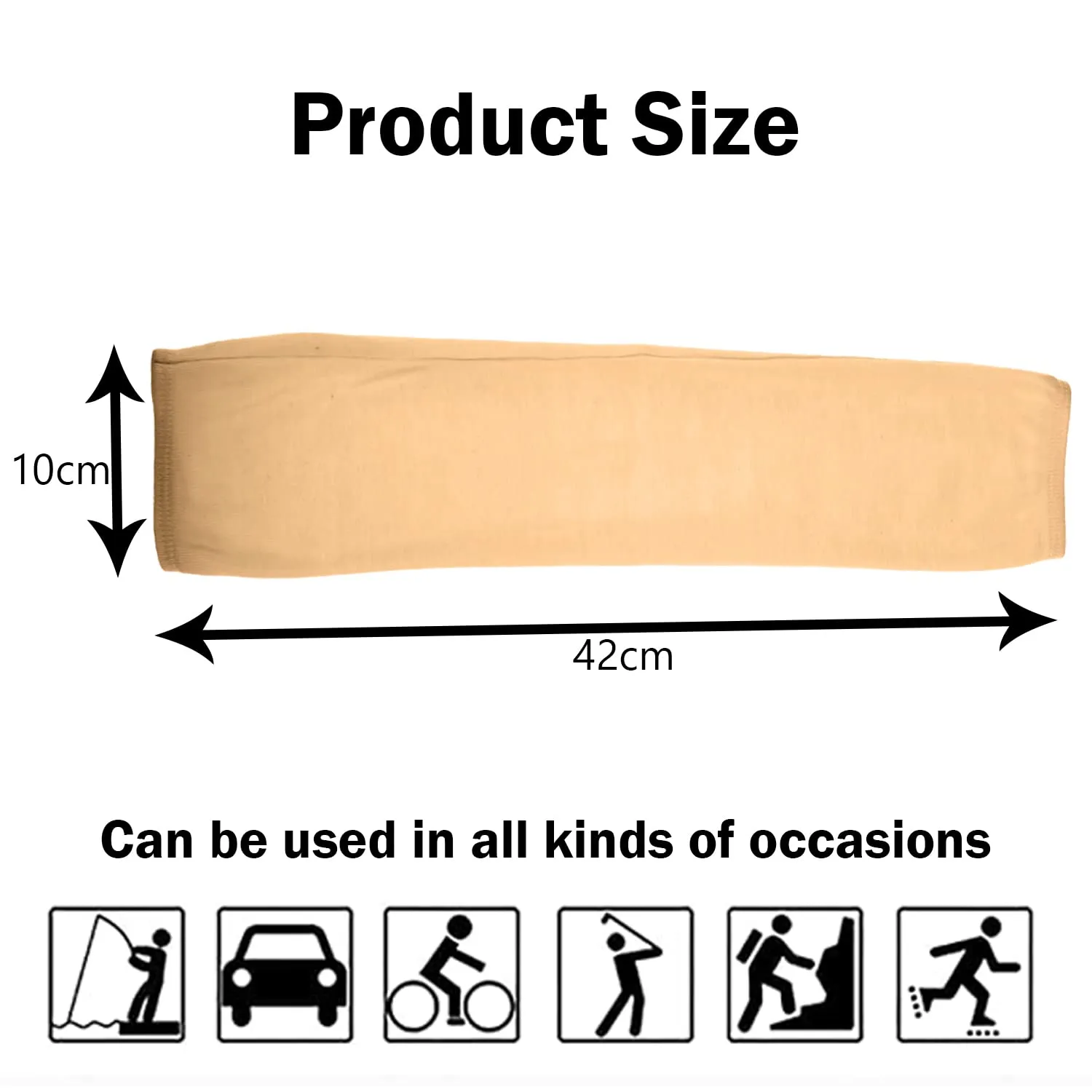 Kuber Industries Full Arm Sleeves | Cotton Summer Arm Sleeves | Protection From Sun Burns | Dust | Arm Sleeves For Women | Arm Sleeves For Men | 1 Pair | Cream