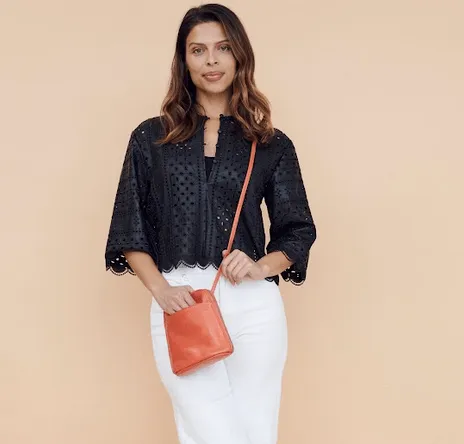 Lilly Leather Crossbody Bags - Oat