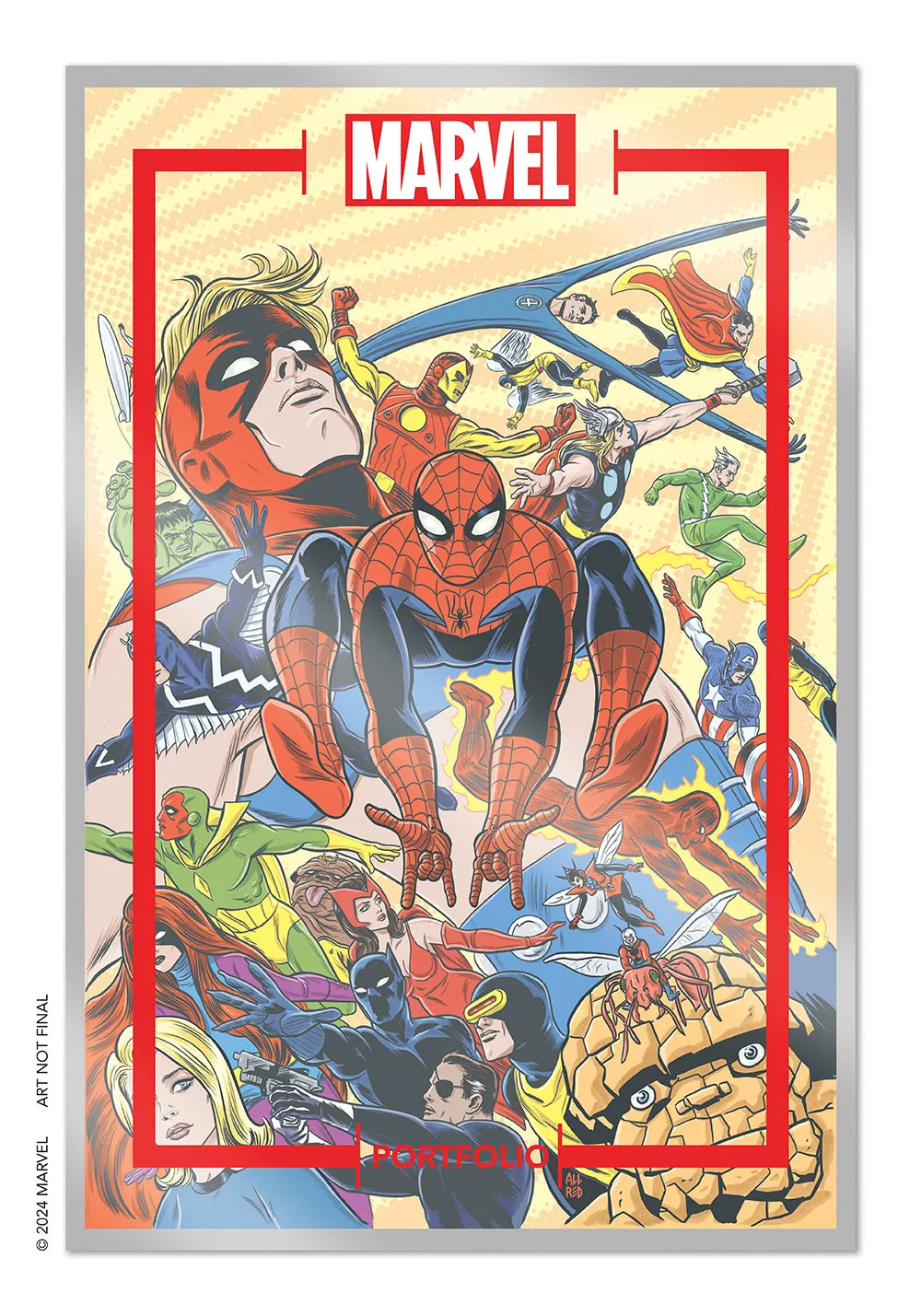 MARVEL PORTFOLIO OF MICHAEL ALLRED MARVEL UNIVERSE 12 PRINT SET