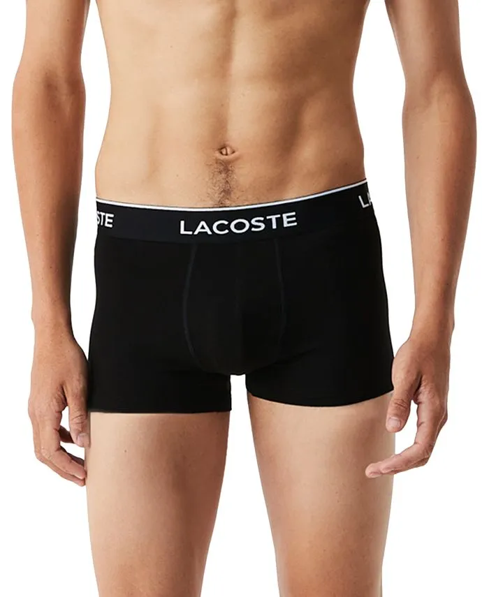 Men's suitcases, 3 pcs. Lacoste, Black, White, Silver-Tone Chine