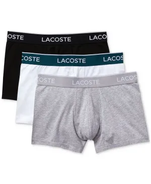 Men's suitcases, 3 pcs. Lacoste, Black, White, Silver-Tone Chine