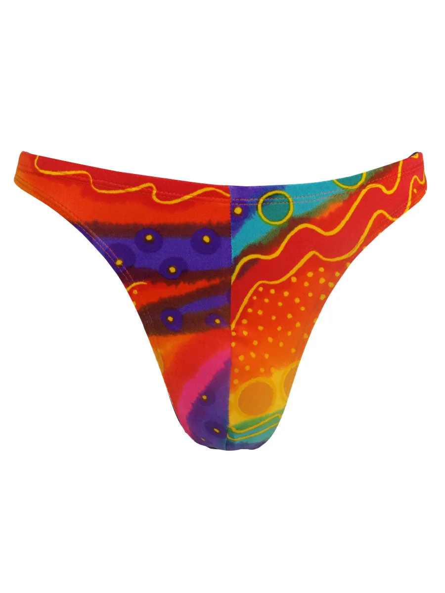 Men's Swim Printed Thong Brief