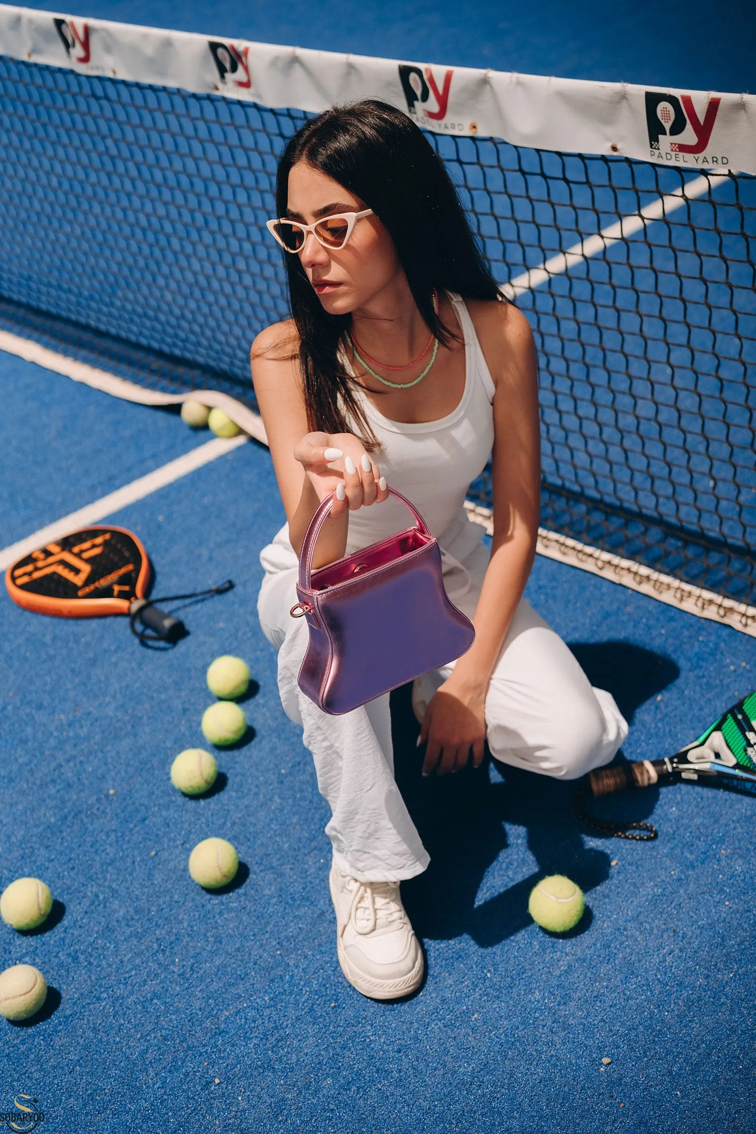 Metallic Hot Pink Leather Bag - Nart