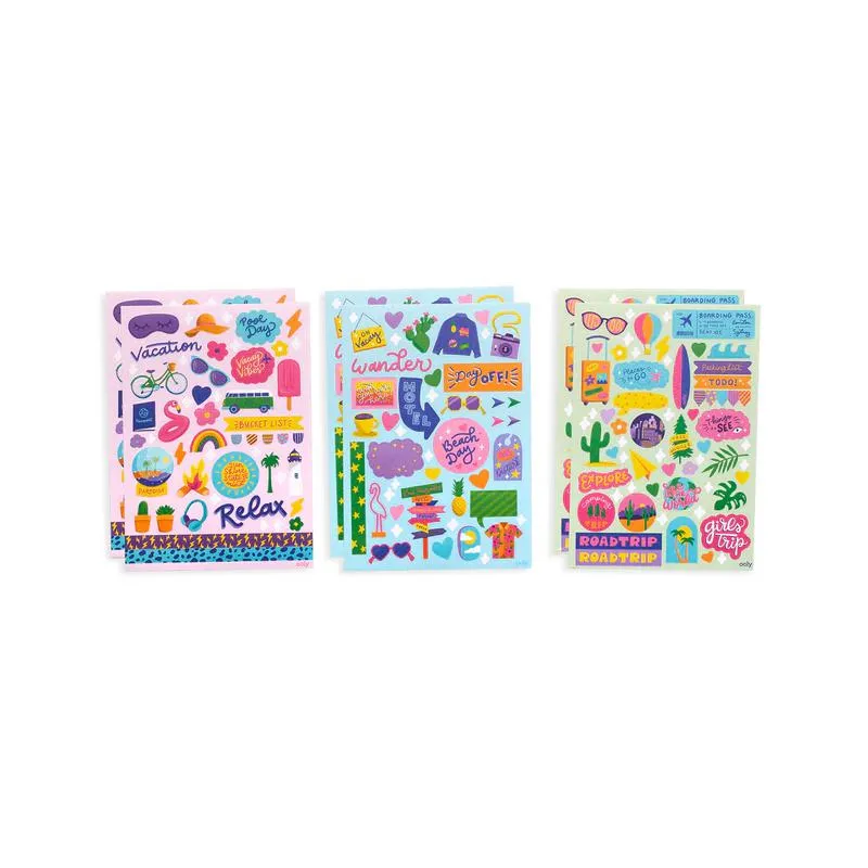 Ooly wanderlust sticker stash - includes puffy, vinyl, and paper stickers