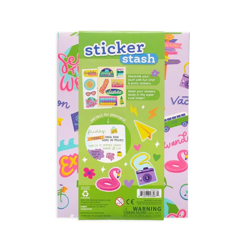 Ooly wanderlust sticker stash - includes puffy, vinyl, and paper stickers