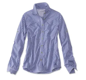 Orvis Women's River Guide Gingham Tech Shirt/Ocean Blue