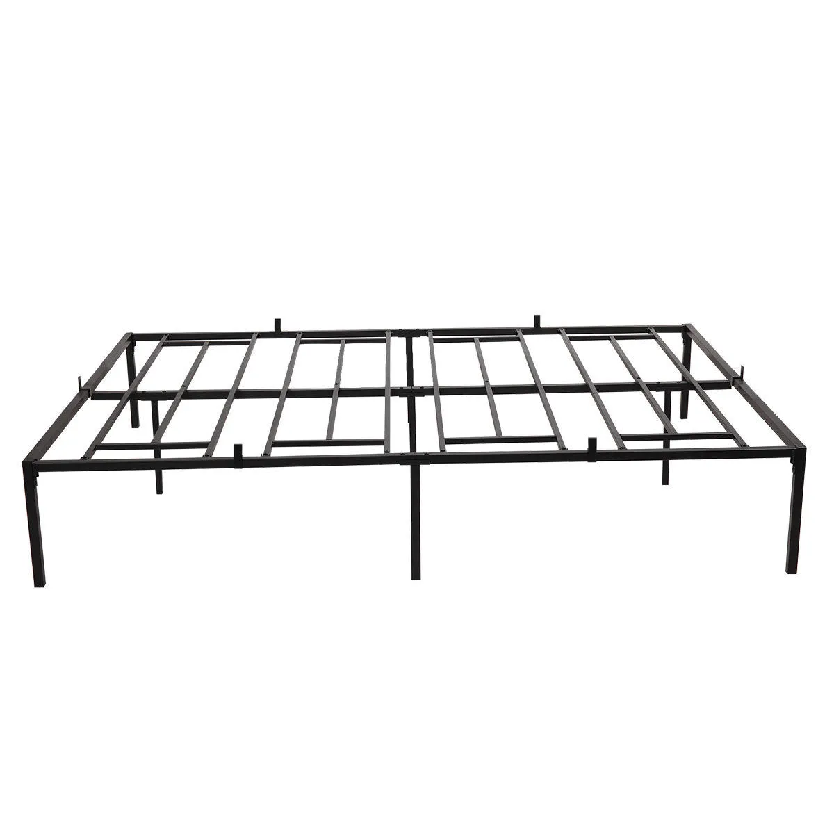 Queen Size Bed Frame Metal Heavy Duty Iron Beds Frames - black XH