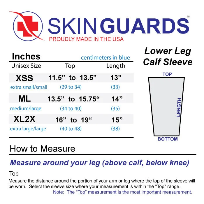Silver/Grey Calf Leg Sleeves for Skin Protection
