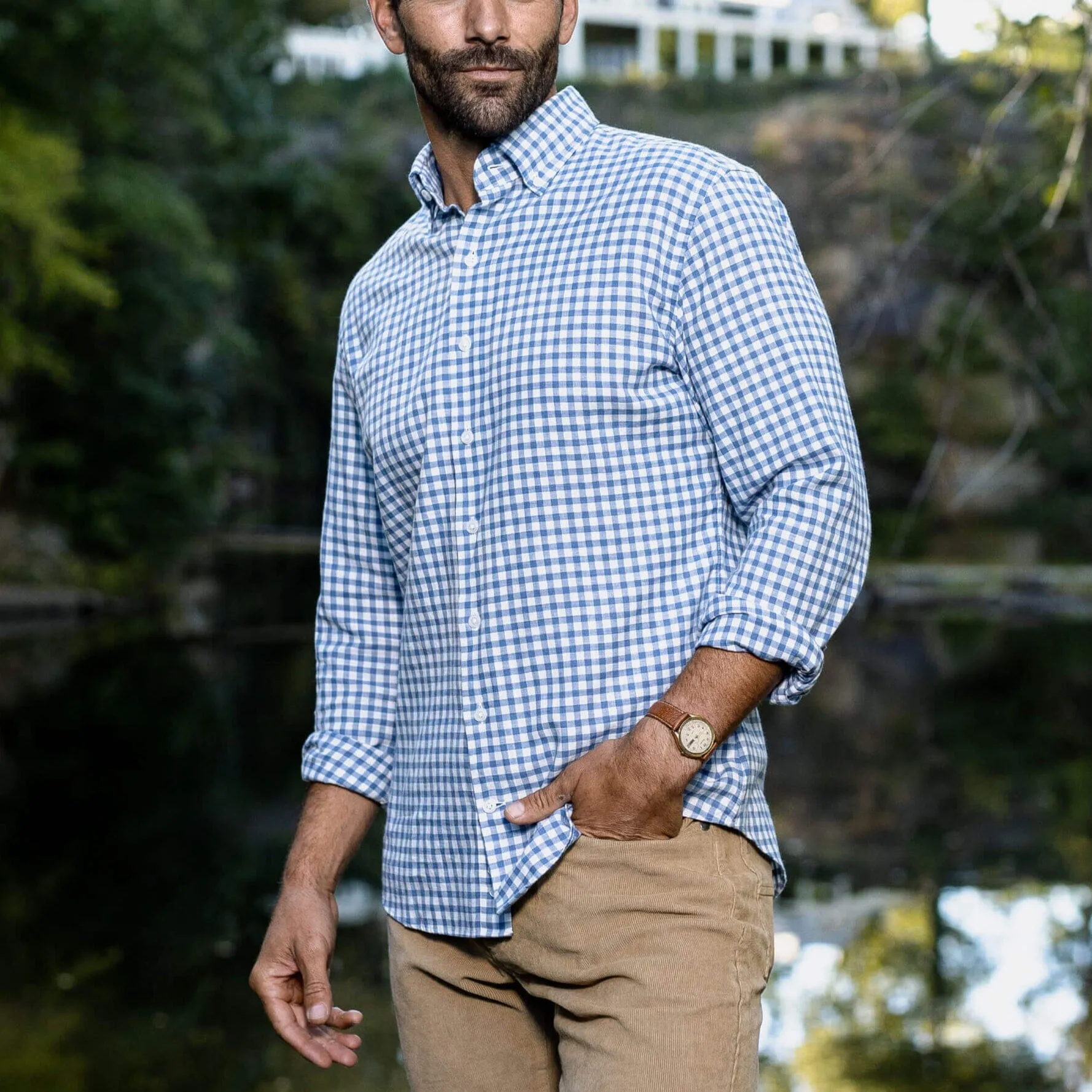 The Light Blue Farwell Gingham Custom Shirt