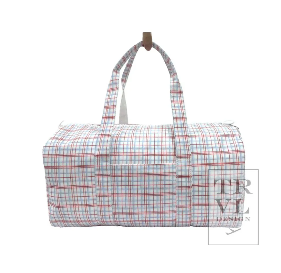 Weekender Duffle Bag | Classic Plaid Red