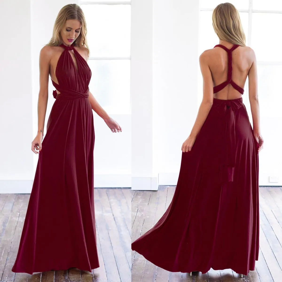 Women Transformer Multi Way Bandage Dress Convertible Bridesmaid Gown
